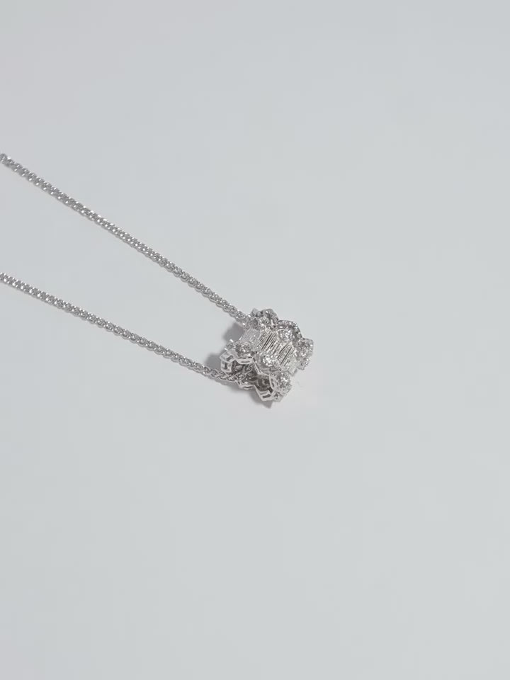 Textured Halo Pendant Necklace